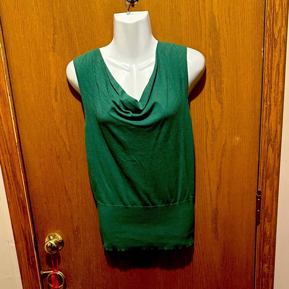 Ann Taylor Green Cowl Neck Top small